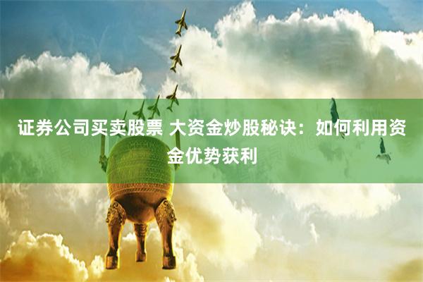 证券公司买卖股票 大资金炒股秘诀：如何利用资金优势获利