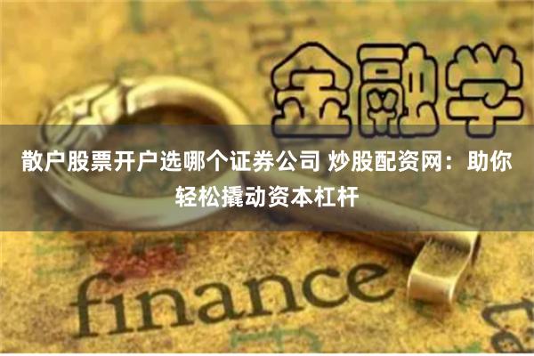 散户股票开户选哪个证券公司 炒股配资网：助你轻松撬动资本杠杆