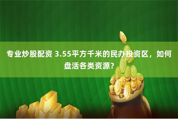 专业炒股配资 3.55平方千米的民办投资区，如何盘活各类资源？