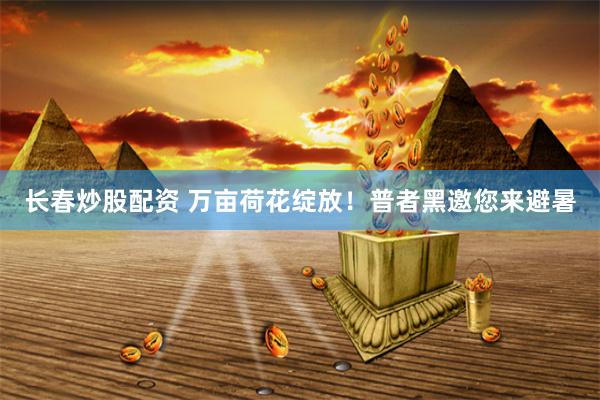 长春炒股配资 万亩荷花绽放！普者黑邀您来避暑
